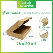[HÀNG ĐỘC] Combo 25 hộp carton nắp gài 26x20x5 đựng quần áo siêu sang